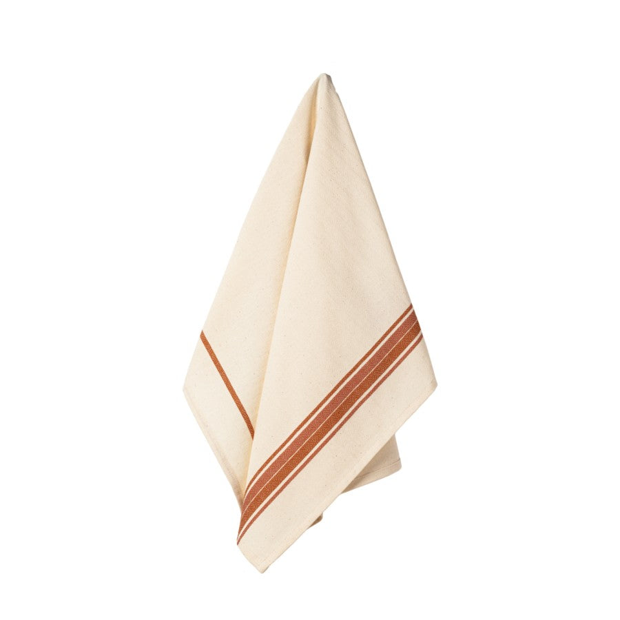 Set of 2 embroidered kitchen towels with french stripes