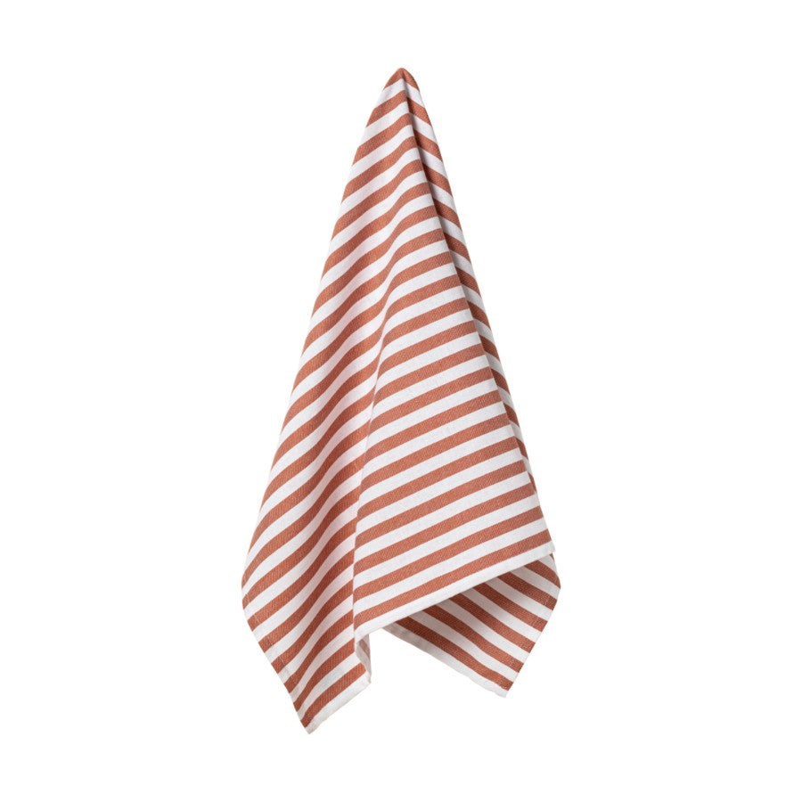 Kitchen towels with orange & white stripes