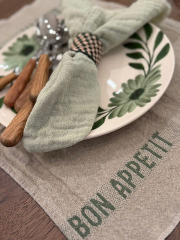 Bon Appetit placemat/napkin set of 6