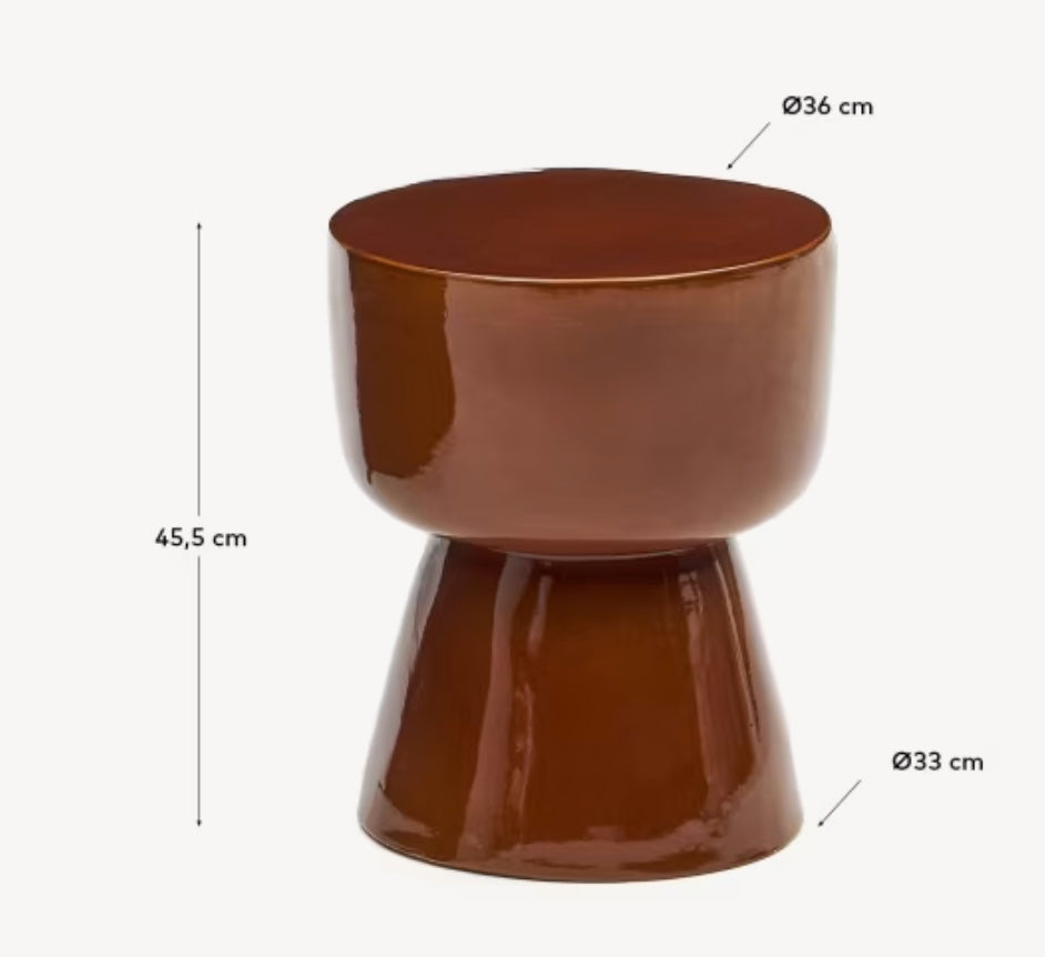 Ceramic side table terracotta
