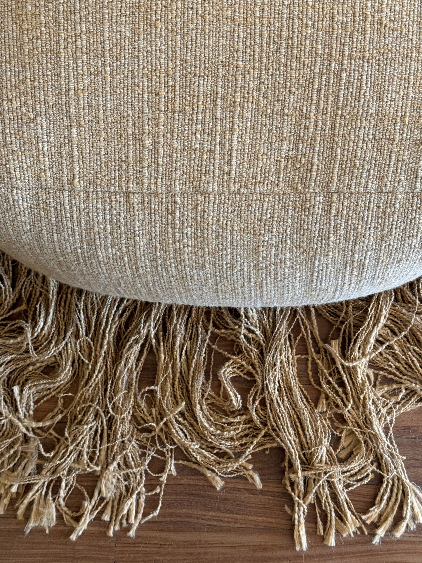 Linen ruffle pouf