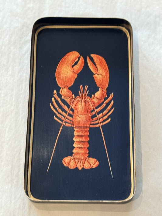 Handpainted lobster tray 32cm x 17cm