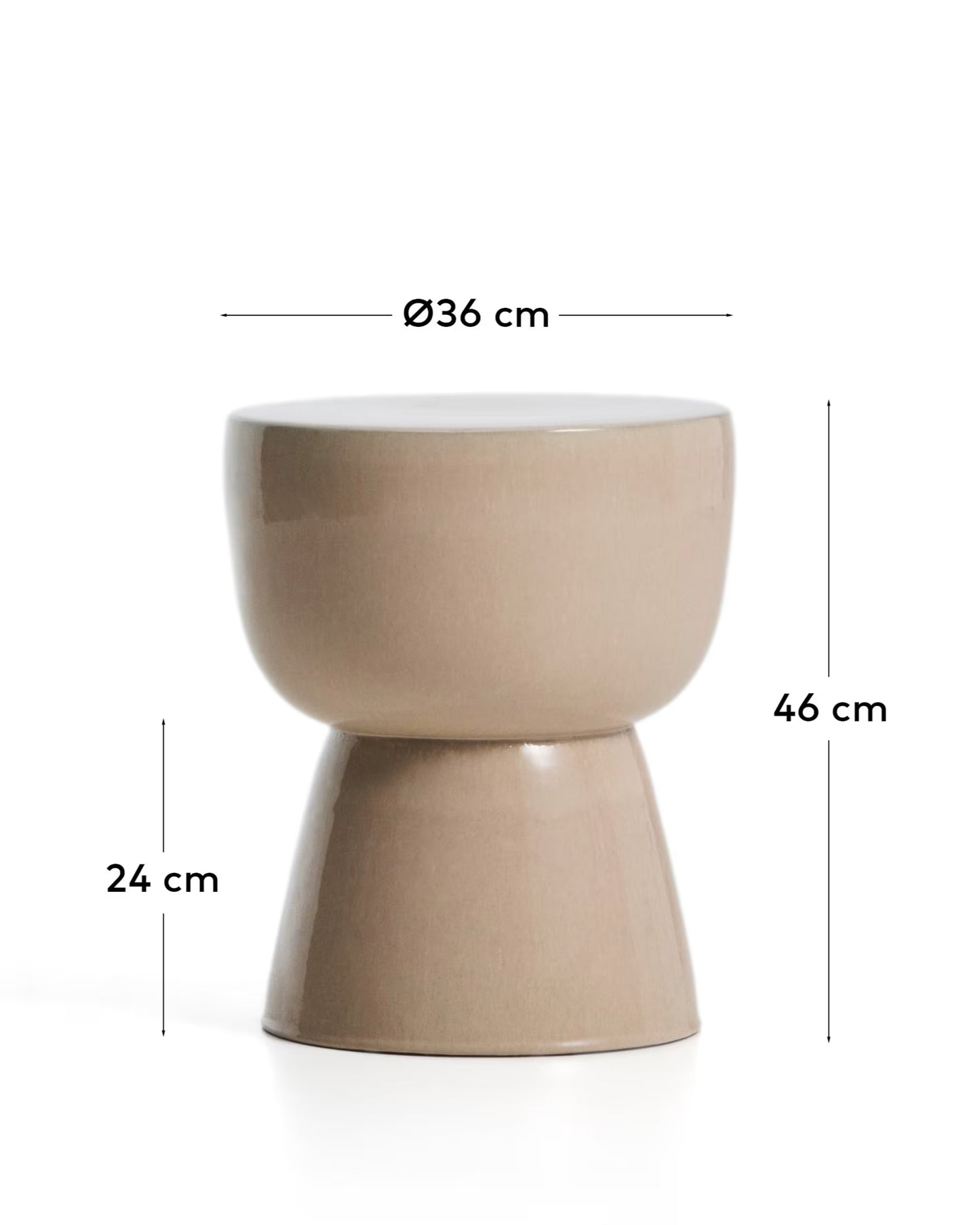 Ceramic side table cream