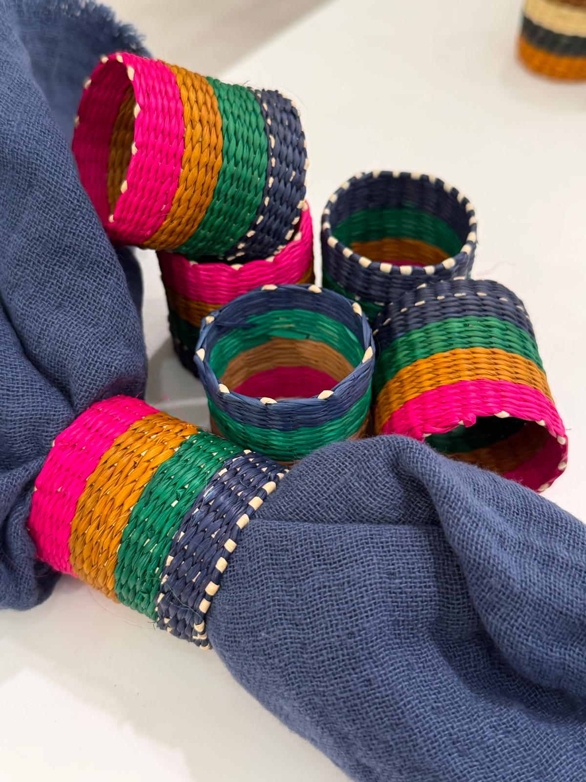 Straw napkinrings set of 6