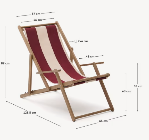 Striped outdoor chairs set of 2