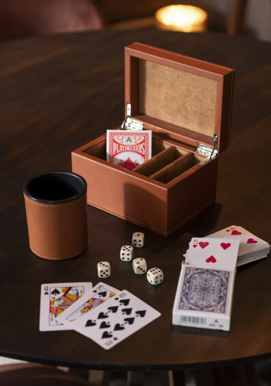 Leather card game box
