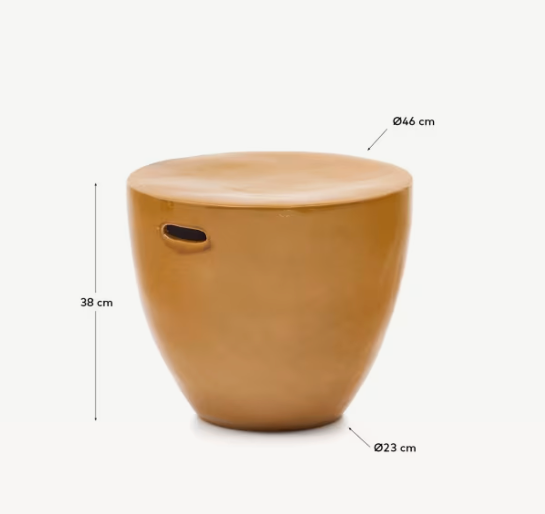 Ceramic side table ocher