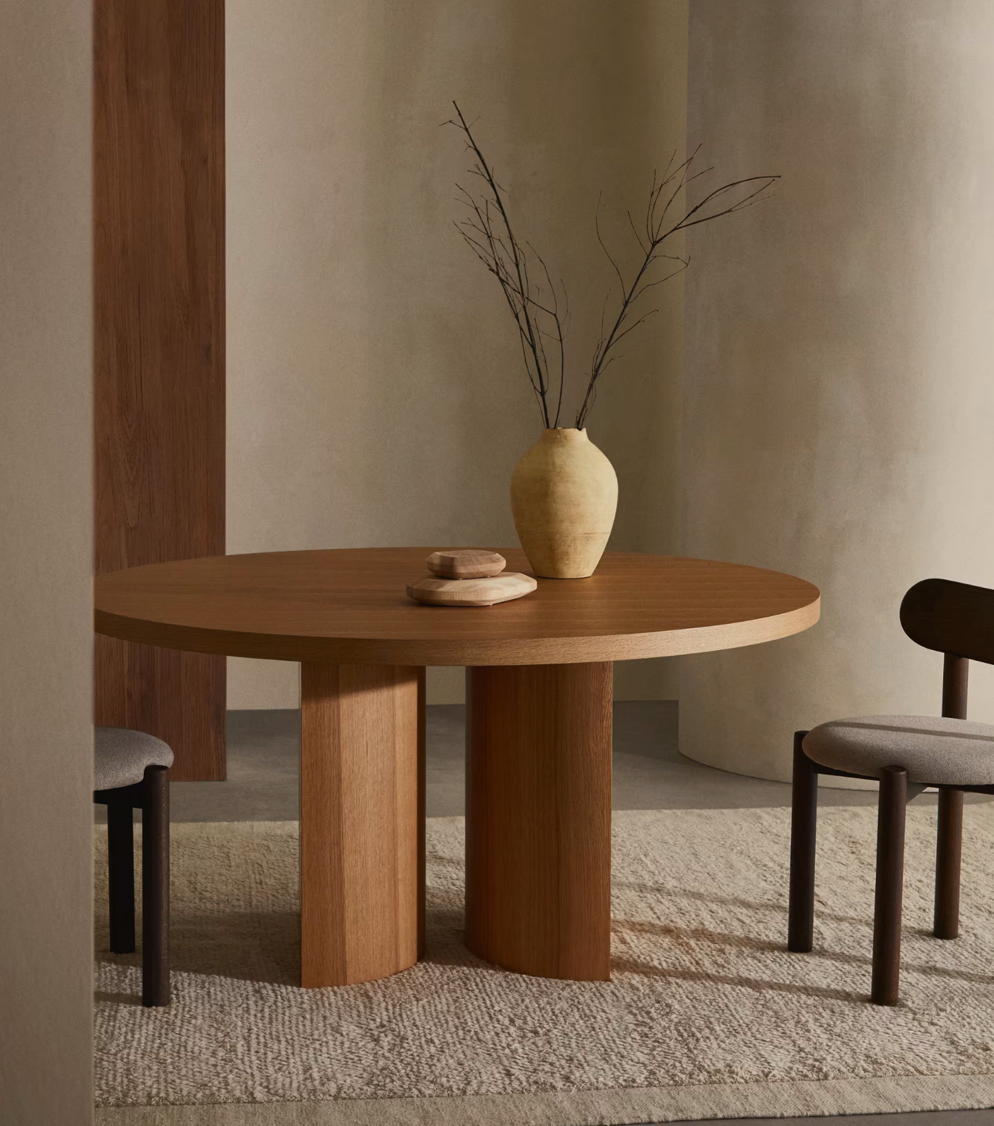 Split round table Oak veneer