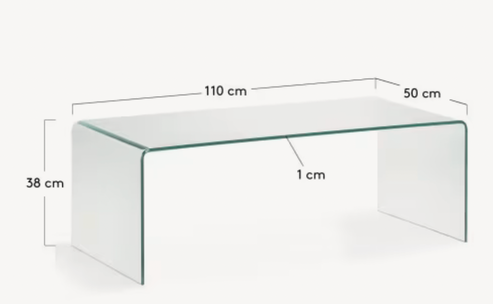 U glass coffee table