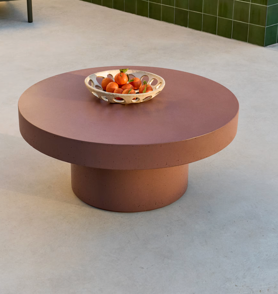 Circle coffee table D90 cm bordeaux