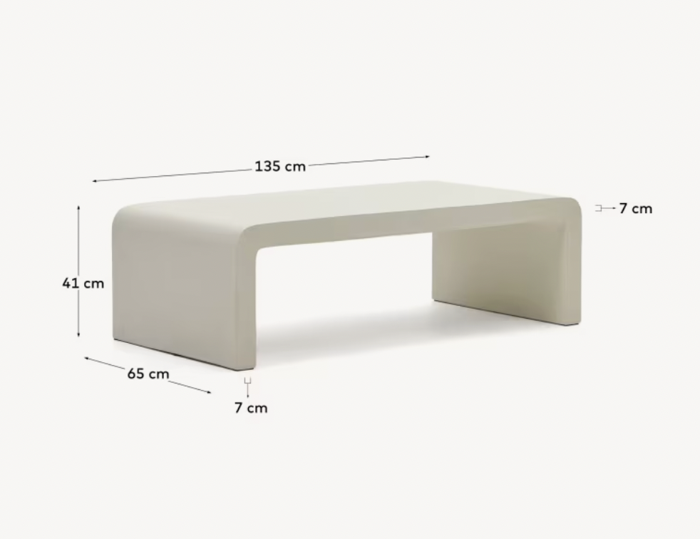 Circle coffee table 135x65 cm