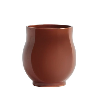 Handmade round terracotta vase