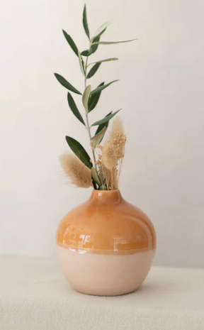 Small ceramic round vases