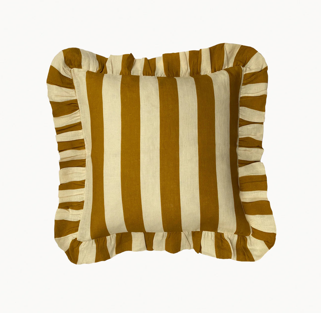 Ochre striped pillow