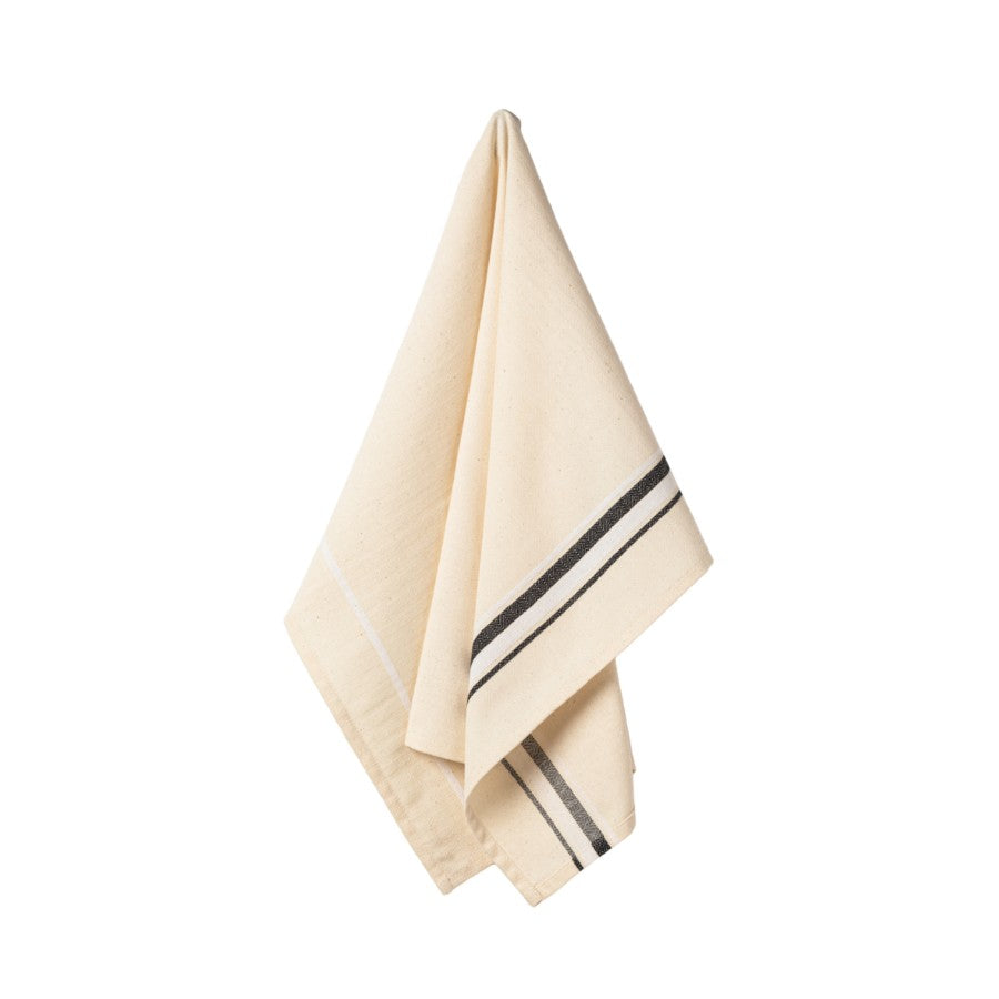Embroidered kitchen towels with french stripes