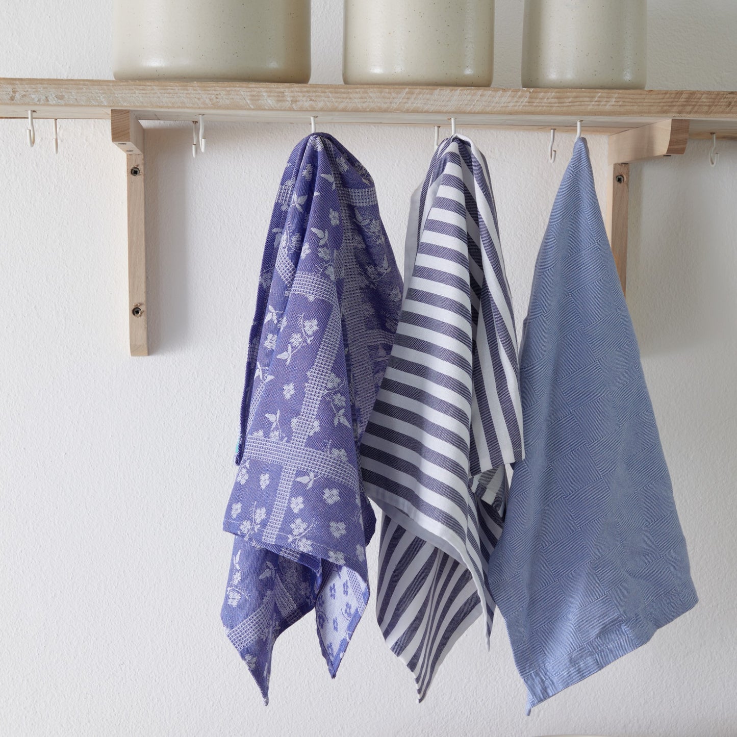 White & blue kitchen towel