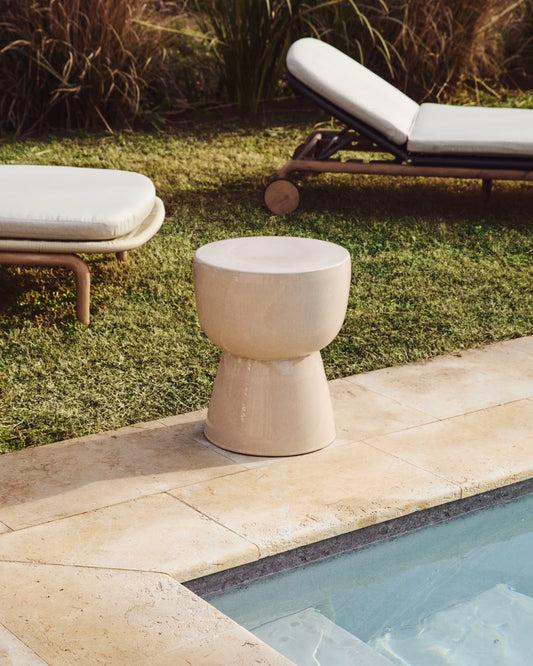 Ceramic side table cream