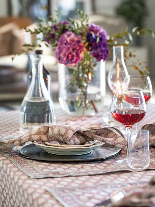 Set of 2 cypress rose linen napkins