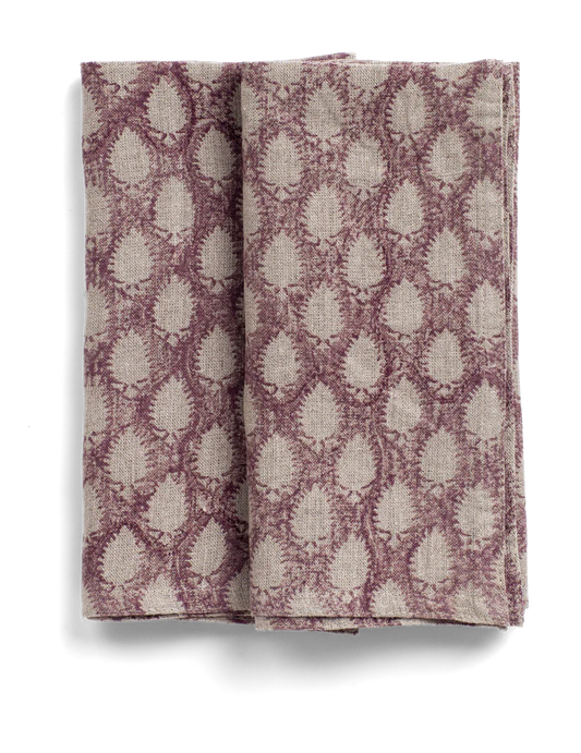 Set of 2 cypress rose linen napkins