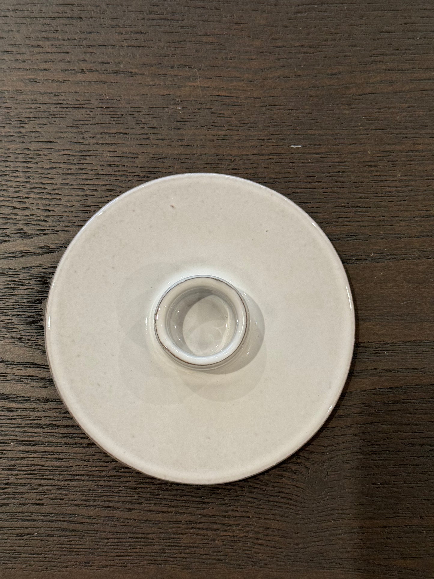 Cloudy white ceramic candle holder