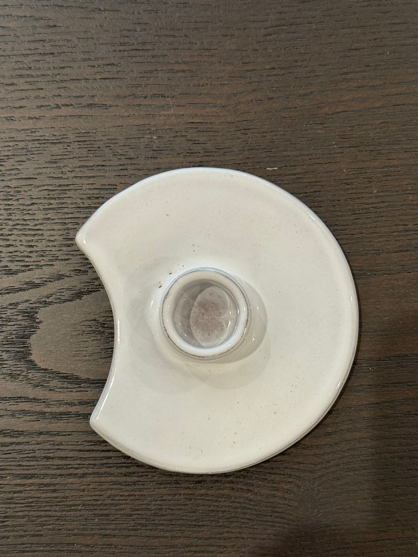Cloudy white ceramic candle holder