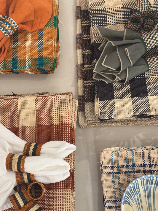 Straw placemats set of 6