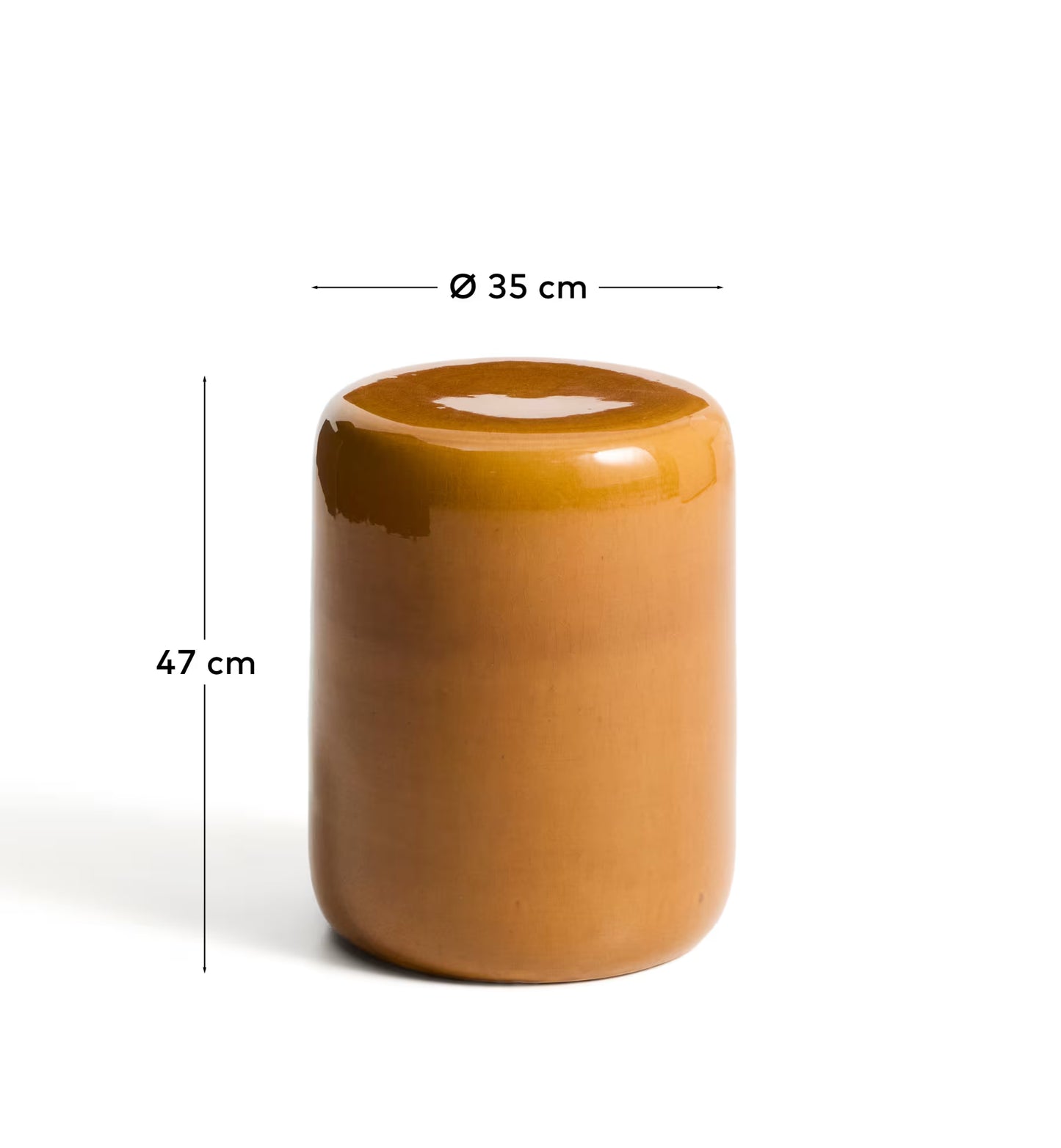 Ceramic side table yellow