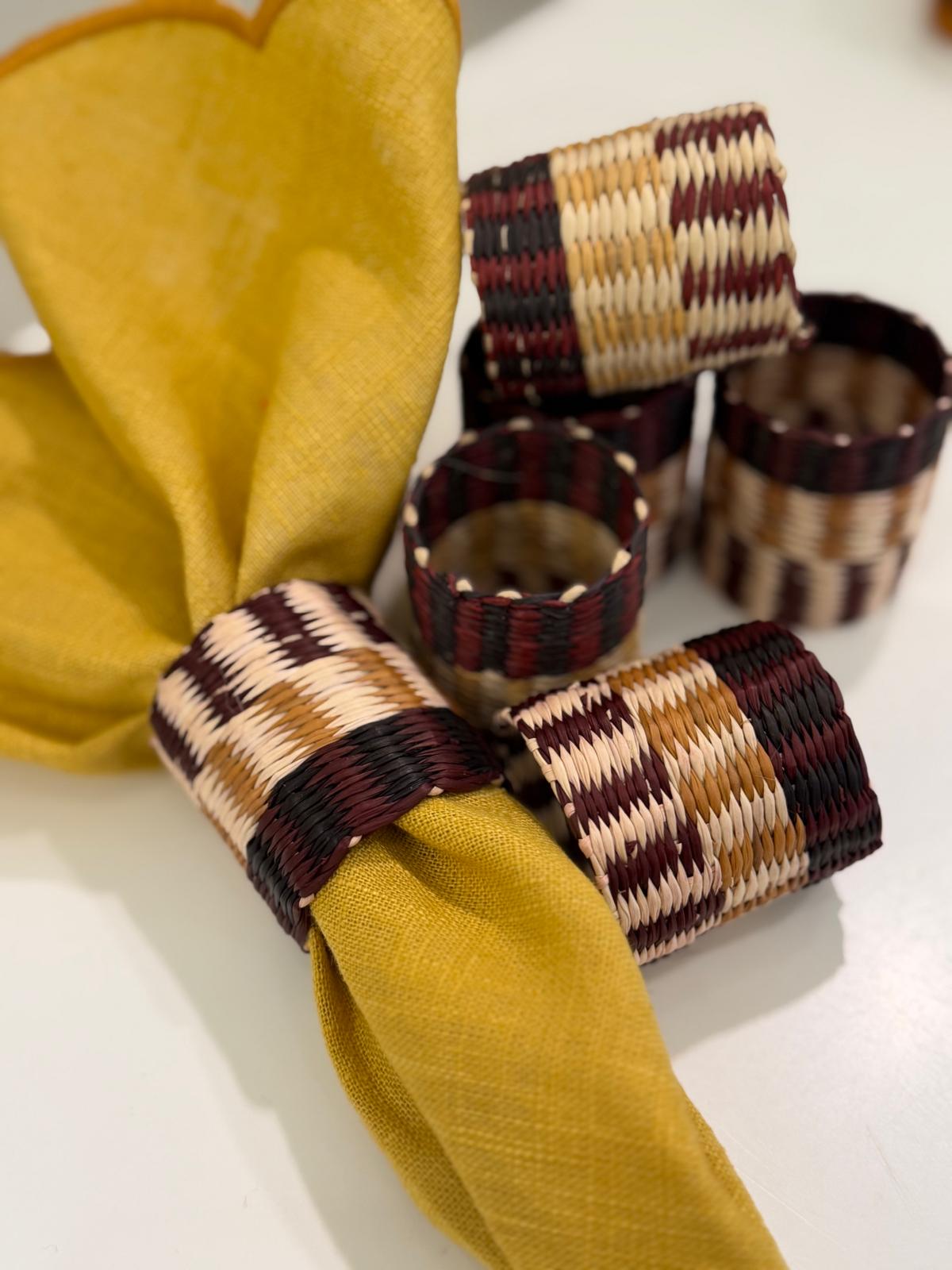 Straw napkinrings set of 6