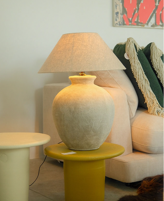 Rustic White Stone Table Lamp