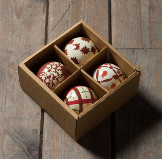 Set of 4 charming Christmas balls