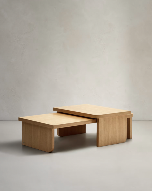 Double Oak coffee table set/2
