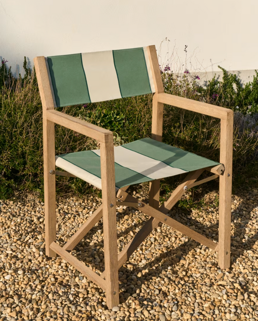 Beach chair green-ecru