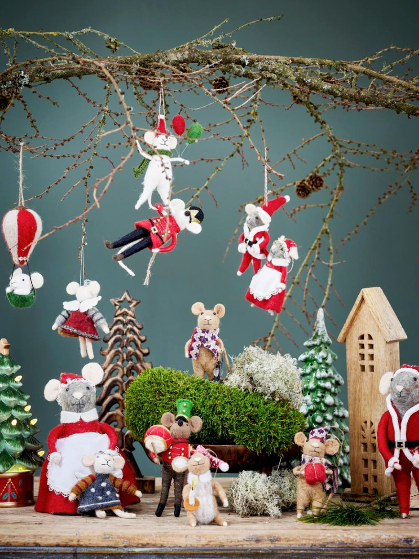 Mouse Teckel Christmas ornaments