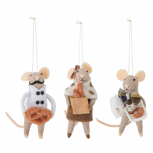 Mouse Teckel Christmas ornaments