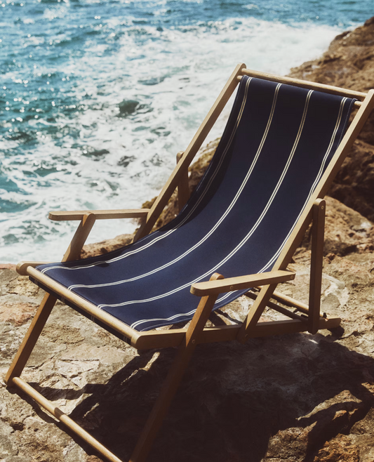 Beach transat blue-ecru set of 2