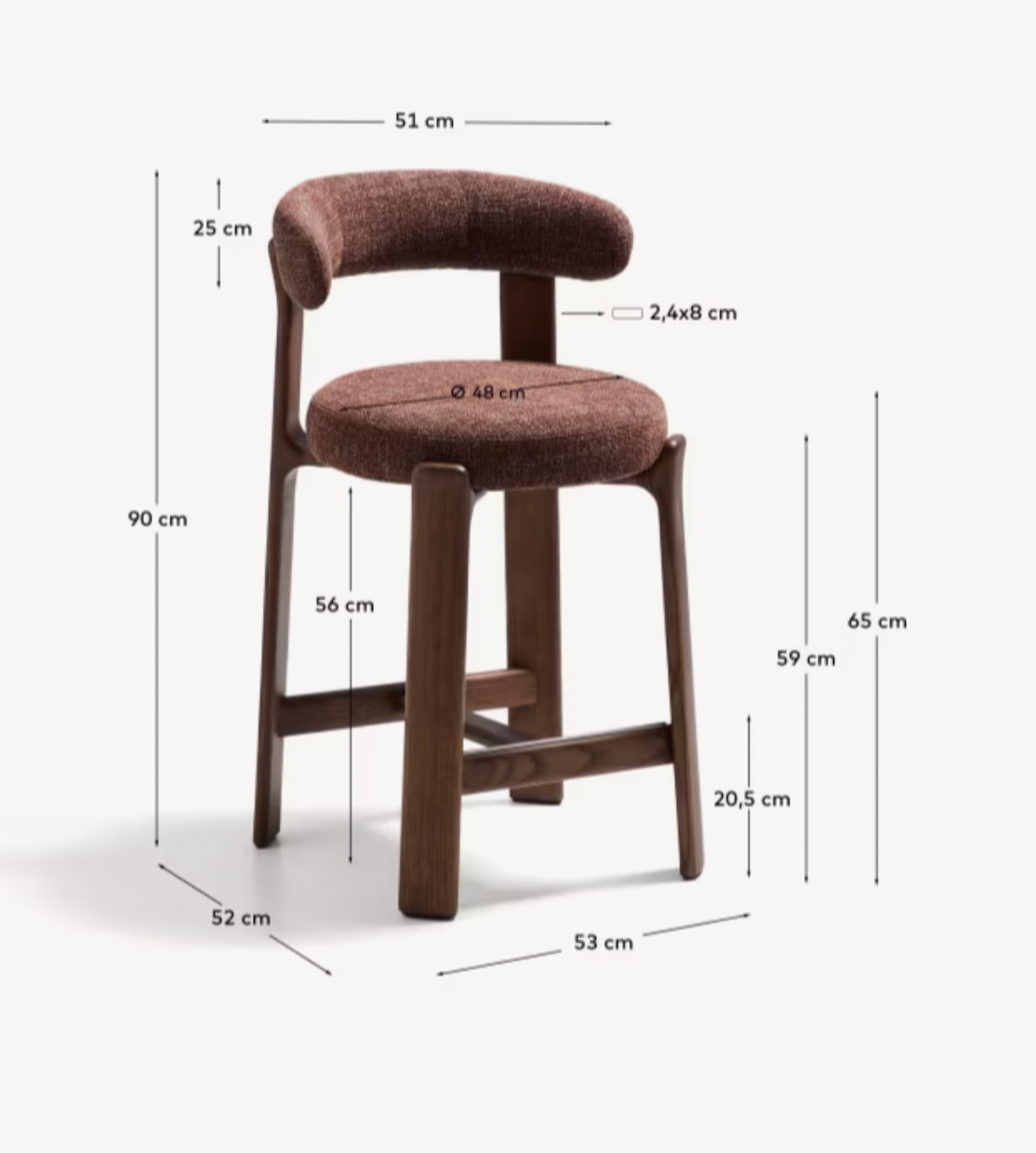 Circle high chair with armrests