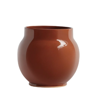 Handmade round terracotta vase