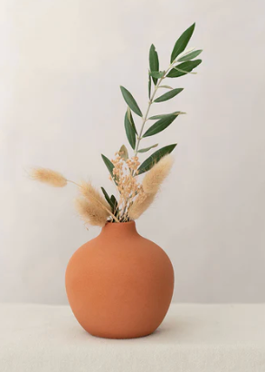 Small ceramic round vase