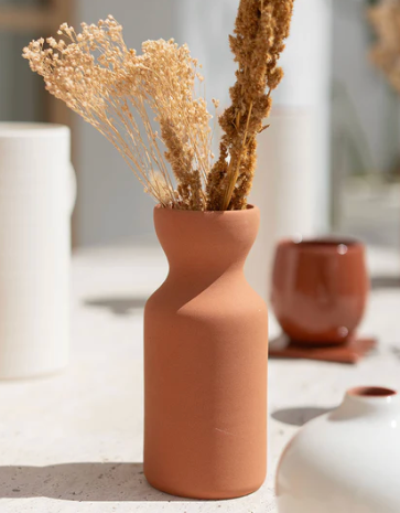 Shaped ceramic vase
