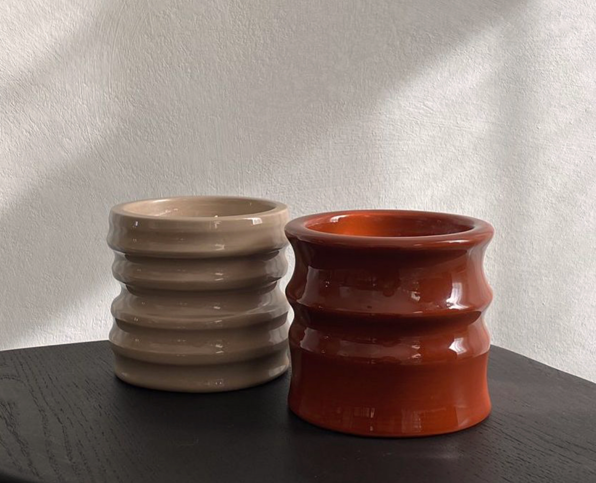 Happy ceramic candles
